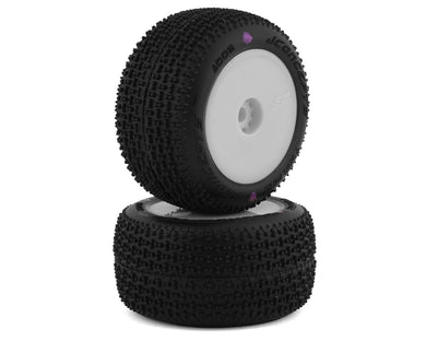 JConcepts Mini-B/Mini-T Twin Pin Pre-Mounted Rear Tires (White) (2) (Pink) #JCO4005-101021