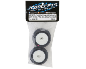 JConcepts Mini-T Fuzz Bite Pre-Mounted Rear Tires (White) (2) (Pink) #JCO4084-1221