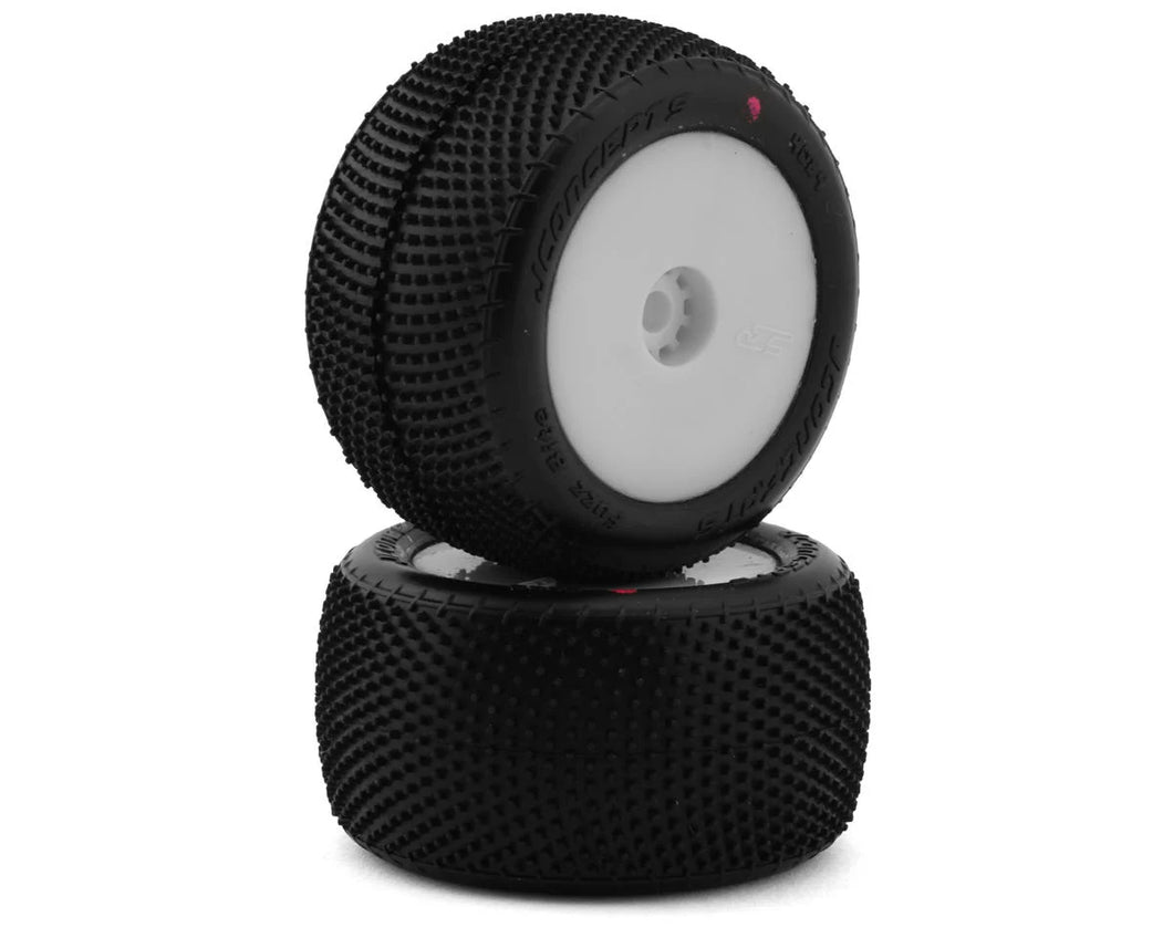 JConcepts Mini-T Fuzz Bite Pre-Mounted Rear Tires (White) (2) (Pink) #JCO4084-1221