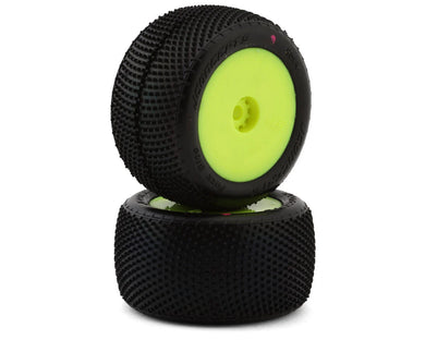 JConcepts Mini-T Fuzz Bite Pre-Mounted Rear Tires (Yellow) (2) (Pink) #JCO4084-2221