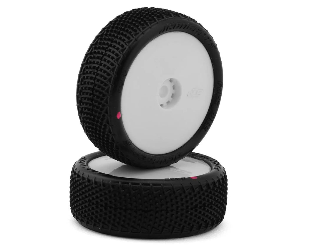 JConcepts Mini-B Fuzz Bite Pre-Mounted Front Tires (White) (2) (Pink) #JCO4085-2211