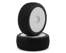 JConcepts Double Bar Pre-Mounted 1/8 Buggy Tires (2) (White) (G2 - Medium) #JCO4111-105291