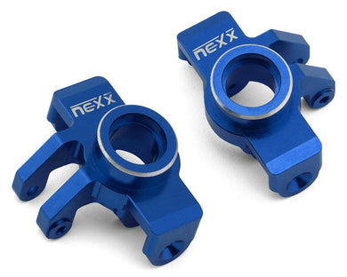 NEXX Racing Arrma® Granite/Typhon Grom Aluminum Steering Knuckles (Blue) (2) #NX-540-BL