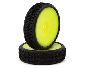 Pro-Motion Viper 2.2" 2WD Front LP Carpet 1/10 Pre-Mounted Buggy Tires (Yellow) (C4 Red/Soft) (2) w/12mm Hex #PMT-3070-C4-Y