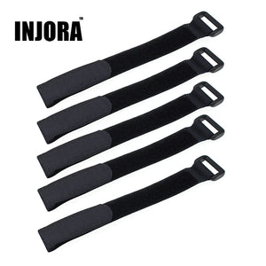 INJORA 5Pcs Black Durable Antiskid Cable Tie Down Straps for RC Car Battery RC 4s battery 2x30cm #injorabatterystrap