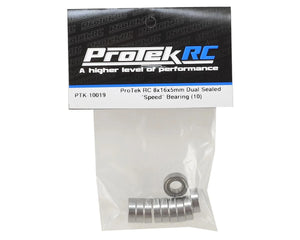 ProTek RC 8x16x5mm Dual Sealed "Speed" Bearing (10) #PTK-10019