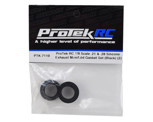 ProTek RC 1/8 Scale .21 & .28 Silicone Exhaust Manifold Gasket Set (Black) (2) #PTK-7110