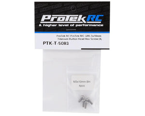 ProTek RC 3x10mm "Grade 5" Titanium Button Head Hex Screw (4) #PTK-T-5083