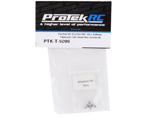ProTek RC 3x6mm "Grade 5" Titanium Flat Head Hex Screw (4) #PTK-T-5099