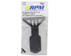 RPM Losi Mini-T 2.0/Mini-B Rear Bumper/Skid Plate (Black) #RPM70342