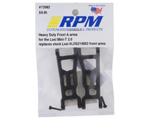RPM Losi Mini-T 2.0/Mini-B Heavy Duty Front A-Arms (Black) #72082