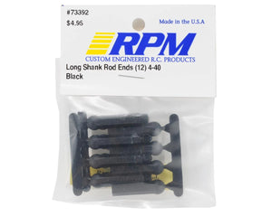 RPM Long Shank 4-40 Rod Ends (Black) (12) #RPM73392