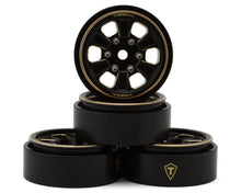 Treal Hobby Type B 1.0" 6-Spoke Brass Beadlock Wheels (Black) (4) (38.7g) #TLHTSCX24-111