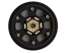 Treal Hobby Type B 1.0" 6-Spoke Brass Beadlock Wheels (Black) (4) (38.7g) #TLHTSCX24-111