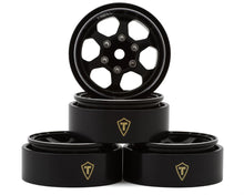 Treal Hobby Type D 1.0" Concave 6-Spoke Beadlock Wheels (Black) (4) #TLHTSCX24-148