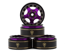Treal Hobby Type B 1.0" 5-Spoke Beadlock Wheels (Black/Purple) (4) (22.4g) #TLHTSCX24-99