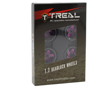Treal Hobby Type B 1.0" 5-Spoke Beadlock Wheels (Black/Purple) (4) (22.4g) #TLHTSCX24-99