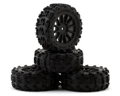 UpGrade RC Saw Blade Pre-Mounted Tires for ARRMA® Typhon Grom™ (4) #UPG-10010