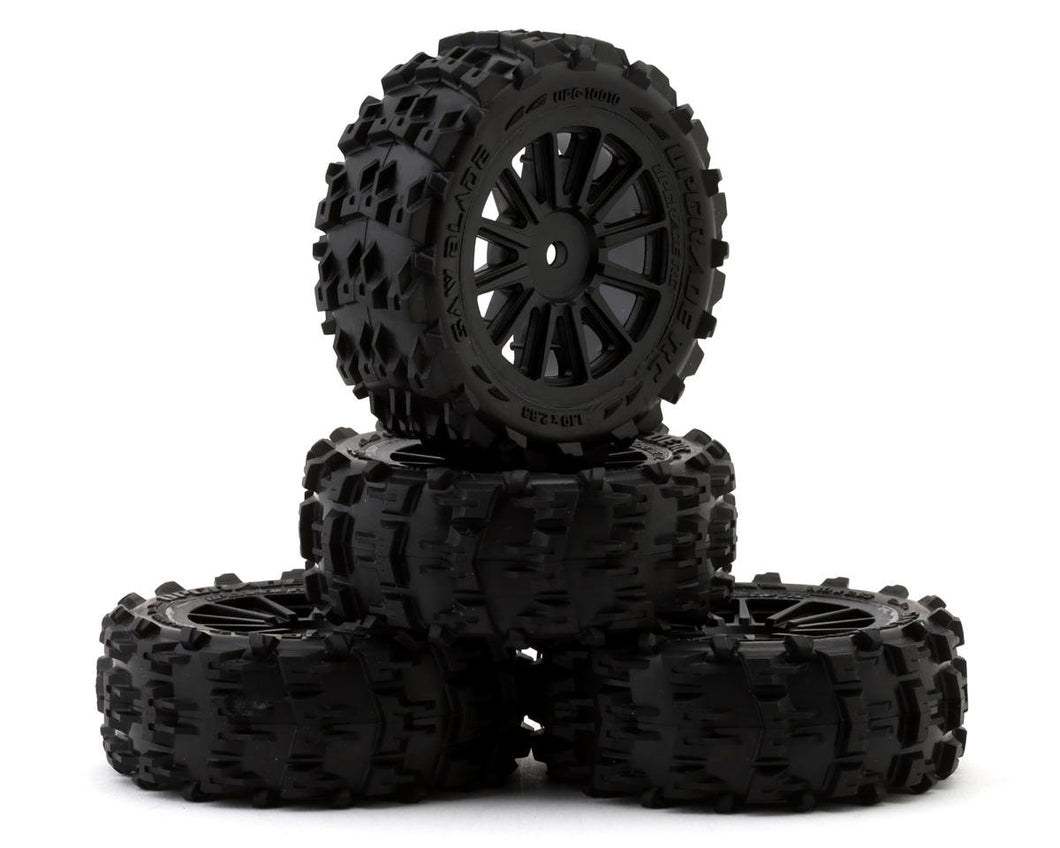UpGrade RC Saw Blade Pre-Mounted Tires for ARRMA® Typhon Grom™ (4) #UPG-10010