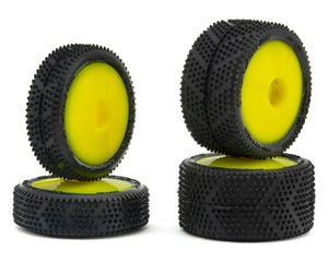 UpGrade RC Micro Spiker Pre-Mounted Front and Rear Carpet Tires for Losi® Micro-B (Yellow) #UPG-10011-Y