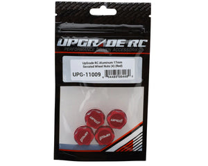 UpGrade RC Aluminum 17mm Serrated Wheel Nuts (4) (Red) (Coarse Thread) #UPG-11009