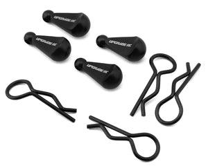 UpGrade RC 1/8 Body Clips with Aluminum Pull Handles (Black) (4) #UPG-13005