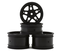 Whitz Racing Products 1/10 Whiplash 2.2" Sprint Car Dirt Oval Wheels Set (Black) (Front/Rear) #WRP-WL-SET#