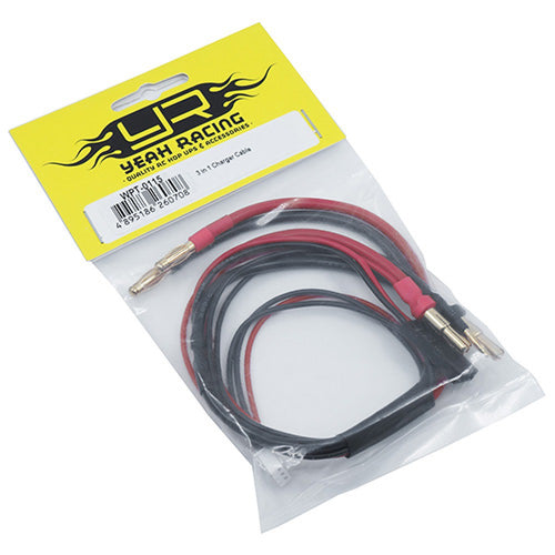 YEAH RACING 3 IN 1 CHARGER CABLE 4MM 5MM PLUG W/ RECEIVER #WPT-0115