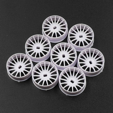 PLASTIC NARROW RIM SET 8.5MM (OFFSET 0 +1 +2 +3) WHITE FOR 1/28 AWD MINI-Z #WL-0167WH