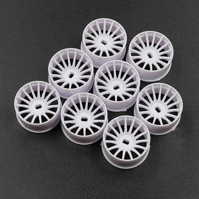 PLASTIC WIDE RIM SET 11MM (OFFSET 0 +1 +2 +3) WHITE FOR 1/28 AWD MINI-Z #WL-0168WH