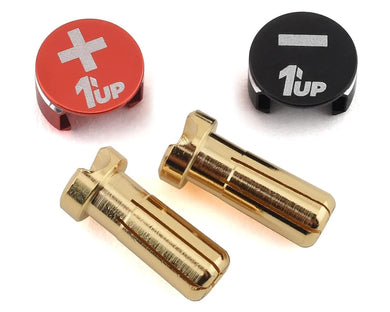 1UP Racing LowPro Bullet Plug Grips w/5mm Bullets (Black/Red)  #1UP190432