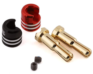 1UP Racing Heatsink Bullet Plug Grips w/4-5mm Bullets (Black/Red) #1UP190437