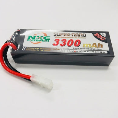 NXE 11.1v 3300mah 30c HARD CASE w/Tamiya pluG