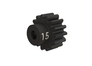 TRAXXAS Gear, 15-T pinion (32-p), heavy duty (machined, hardened steel)/ set screw # 3945X