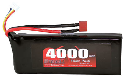 RedBack Racing BATTERY,14.8V LIPO, 4000MAH 30C, FLIGHT