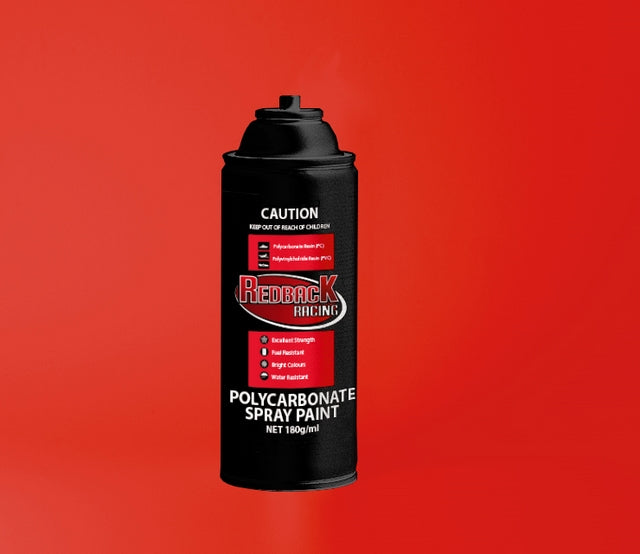 REDBACK RACING PAINT, P.CARB,BRIGHT RED, 180ML SPRY #RBPCS034
