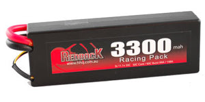 REDBACK RACING BATT. 11.1V LIPO, 3300MAH CAR H/CASE 30C RBLP3C33HC
