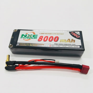 NXE HC 7.6v 8000mah (5mm+ Deans) 100c #8000HC1002SDEAN