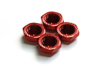 ARGUS 1/8 SCALE Serrated Cap Nut M12*1.0 Red (4pcs)-Alumina material AG05-260101