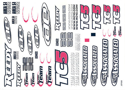 Team Associated TC5 Sticker Sheet
