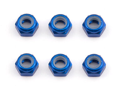 Team Associated M3 Locknut, blue aluminium