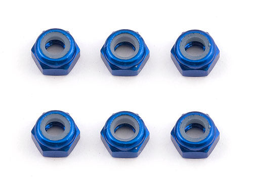 Team Associated M3 Locknut, blue aluminium