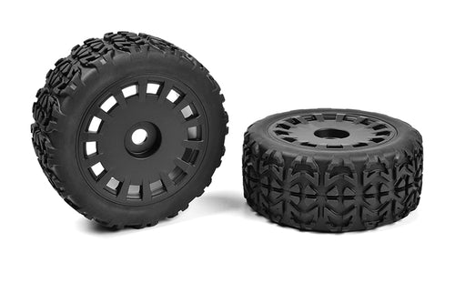 Team Corally - Off-Road 1/8 Truggy Tires - Tracer - Glued on Black Rims - 1 pair #C-00180-613