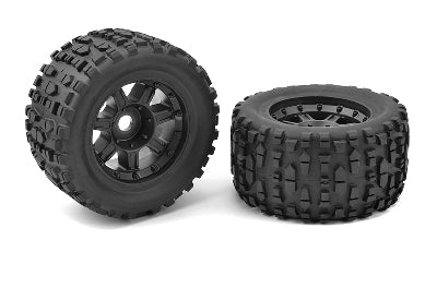 Team Corally - Monster Truck Tires - XL4S - Grabber - Glued on Black Rims - 1 pair #C-00180-632