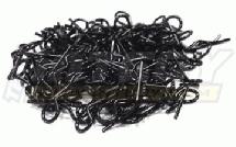 Bent-Up Body Clips (100) for 1/10 Short Course & Monster Trucks(LxW=19.5x6.5mm) C23214BLACK