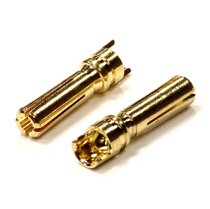 GOLD PLATED 4MM SIZE HIGH CURRENT BULLET CONNECTOR (2) MALE C24046