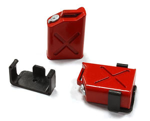 Realistic Jerry Can Gas Fuel Tank (2) w/ Bracket for 1/10 Scale Rock Crawler C25183RED