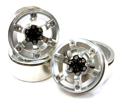 1.9 Size Billet Machined Alloy 6 Spoke Wheel(4) High Mass Type for Scale Crawler #C25618SILVER