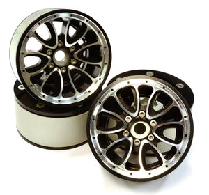 Billet Machined High Mass 12 Spoke 2.2 Size Wheel (4) for 1/10 Axial Wraith 2.2 #C25848BLACK