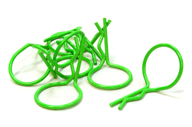 Florescent Color Bent-Up Body Clips (8) for 1/10 RC Cars & Trucks (LxW=26x16mm)